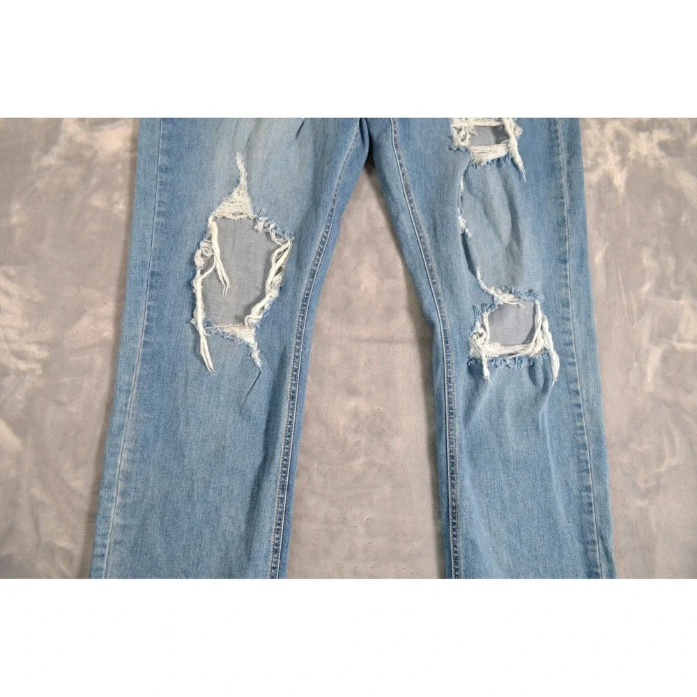 Fashion Nova Sandra Boyfriend Jeans Button Fly Womens 18 Ripped Distressed Nwt's